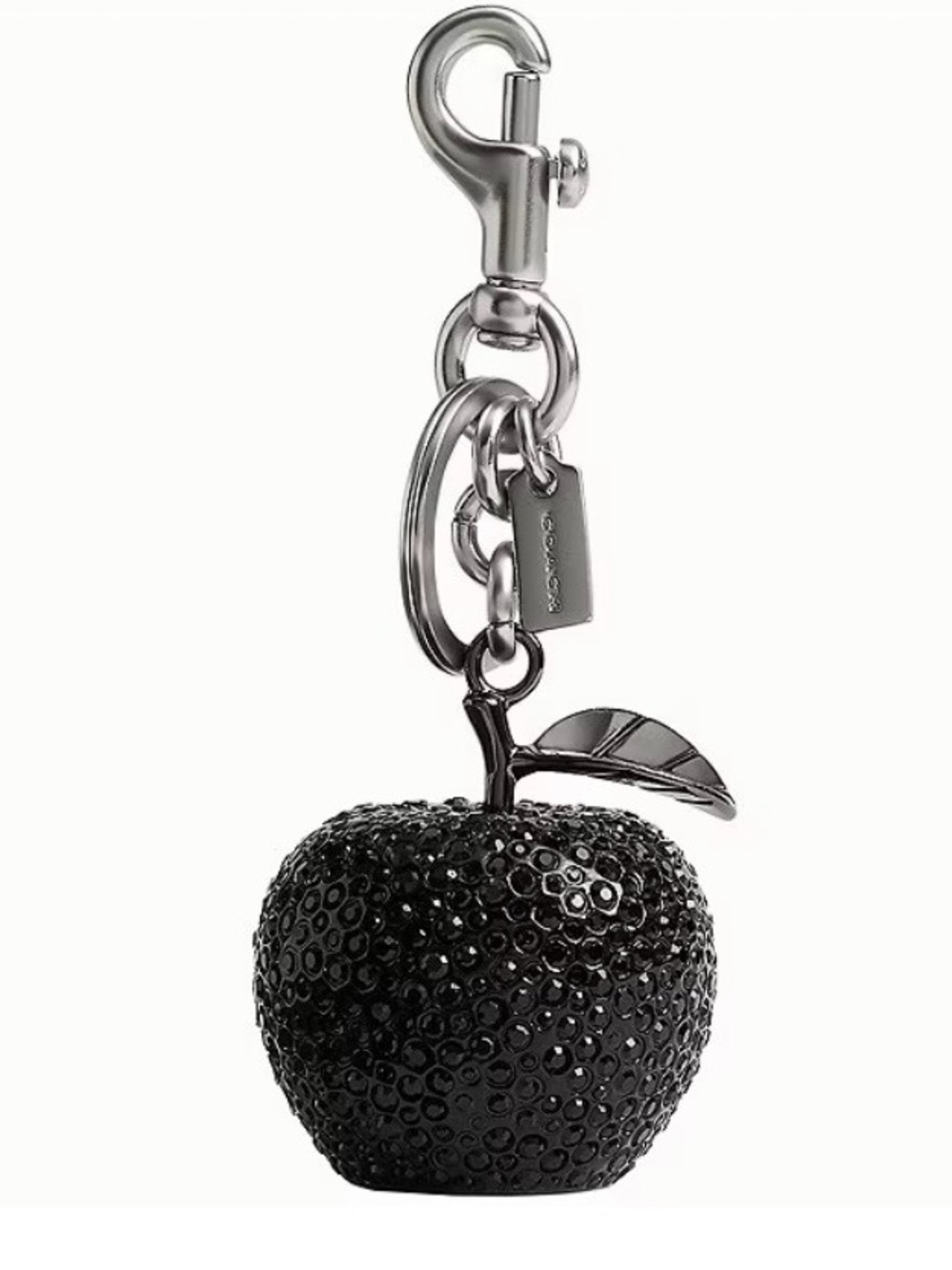 COACH Black Crystal Apple Charm with Silver Hardware NWT - Picture 4 of 7